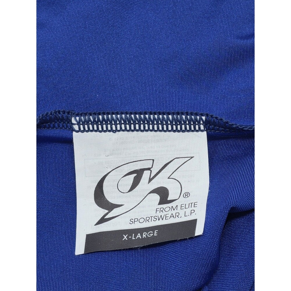 GK Elite VTG 90s Blue Snowflake Bling Logo Biketard Unitard Dance AXL Adult XL - Picture 12 of 16